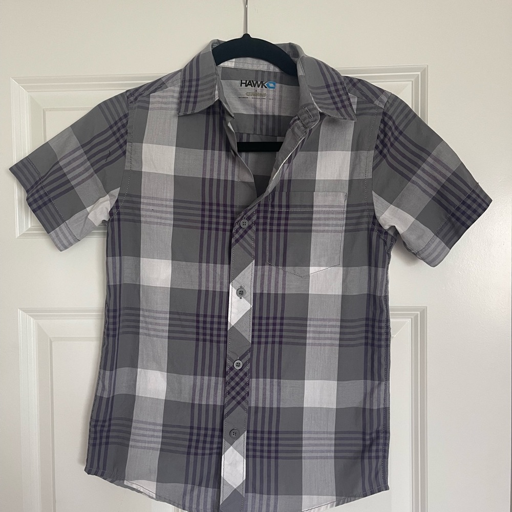 Boys Hawks Plaid Shirt -Size S